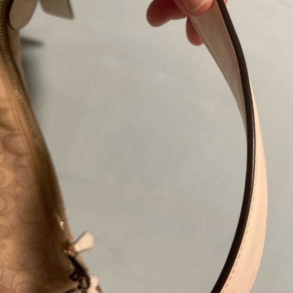 Coach khaki/tan & chalk leather shoulder bag - Picture 3 of 10